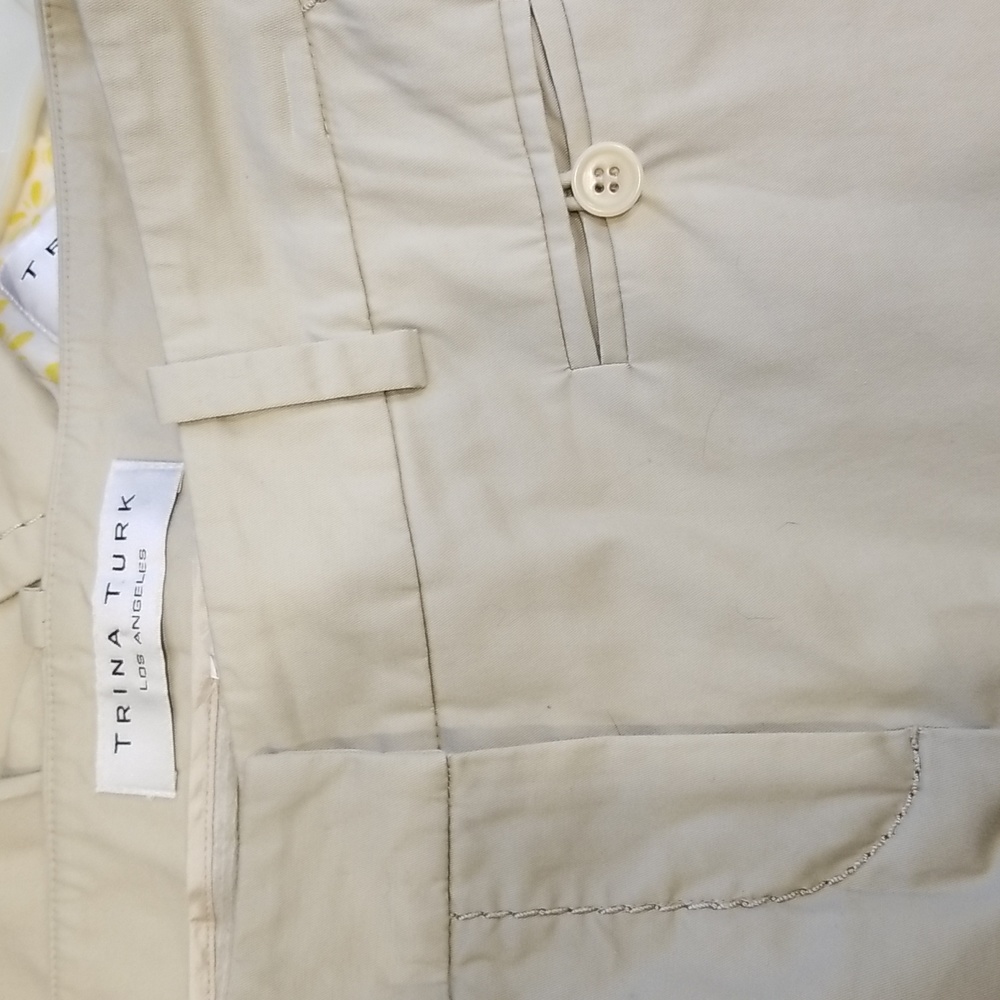 Trina Turk Khaki Jacket Pants Size 4 - Picture 9 of 9
